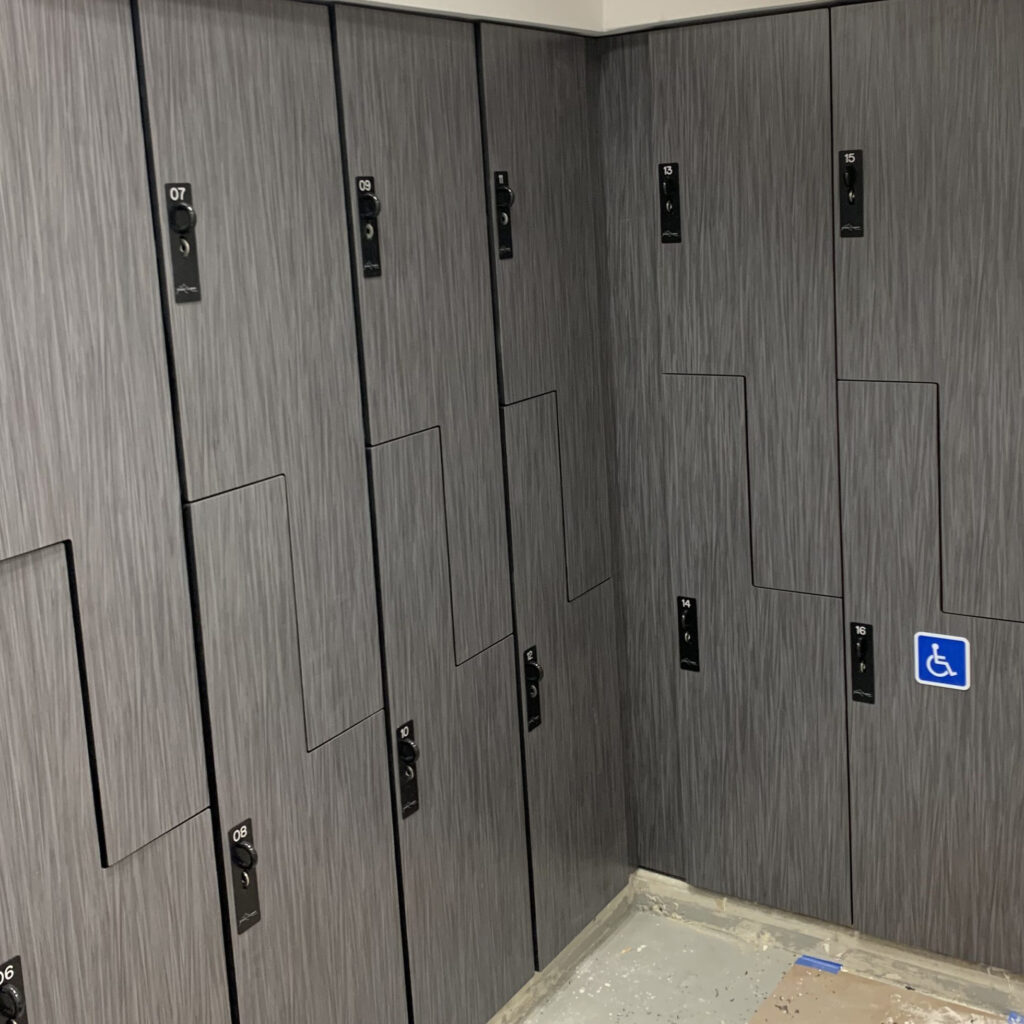 Examples of the new lockers being placed in the facility